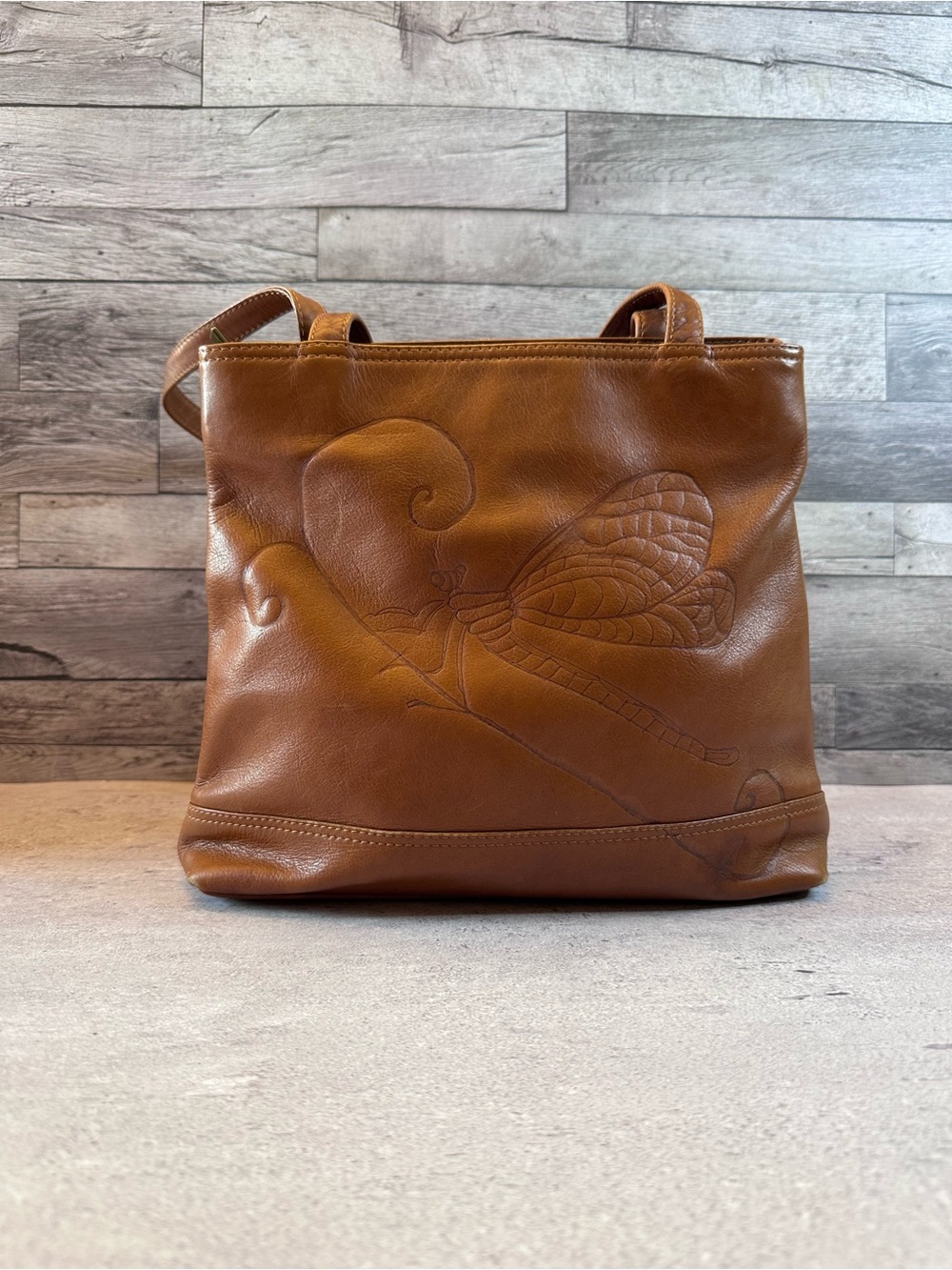 Wilson’s Leather Genuine Leather Fairy Tote – Warm Cognac Brown